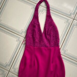 Sexy pink mermaid lulus halter gown small